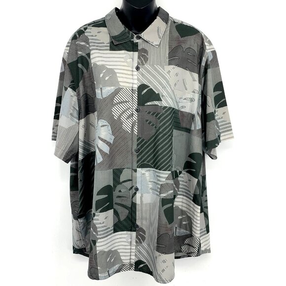 Tommy Bahama Other - Tommy Bahama Aloha Grey Floral Shirt Size XXL Hawaiian Coast Tropical Leaf EUC